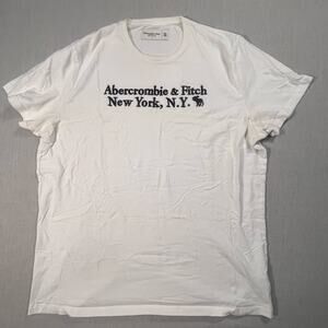 Abercrombie & Fitch Men’s XXL White Graphic Tee New York Soft AF Cotton T-Shirt